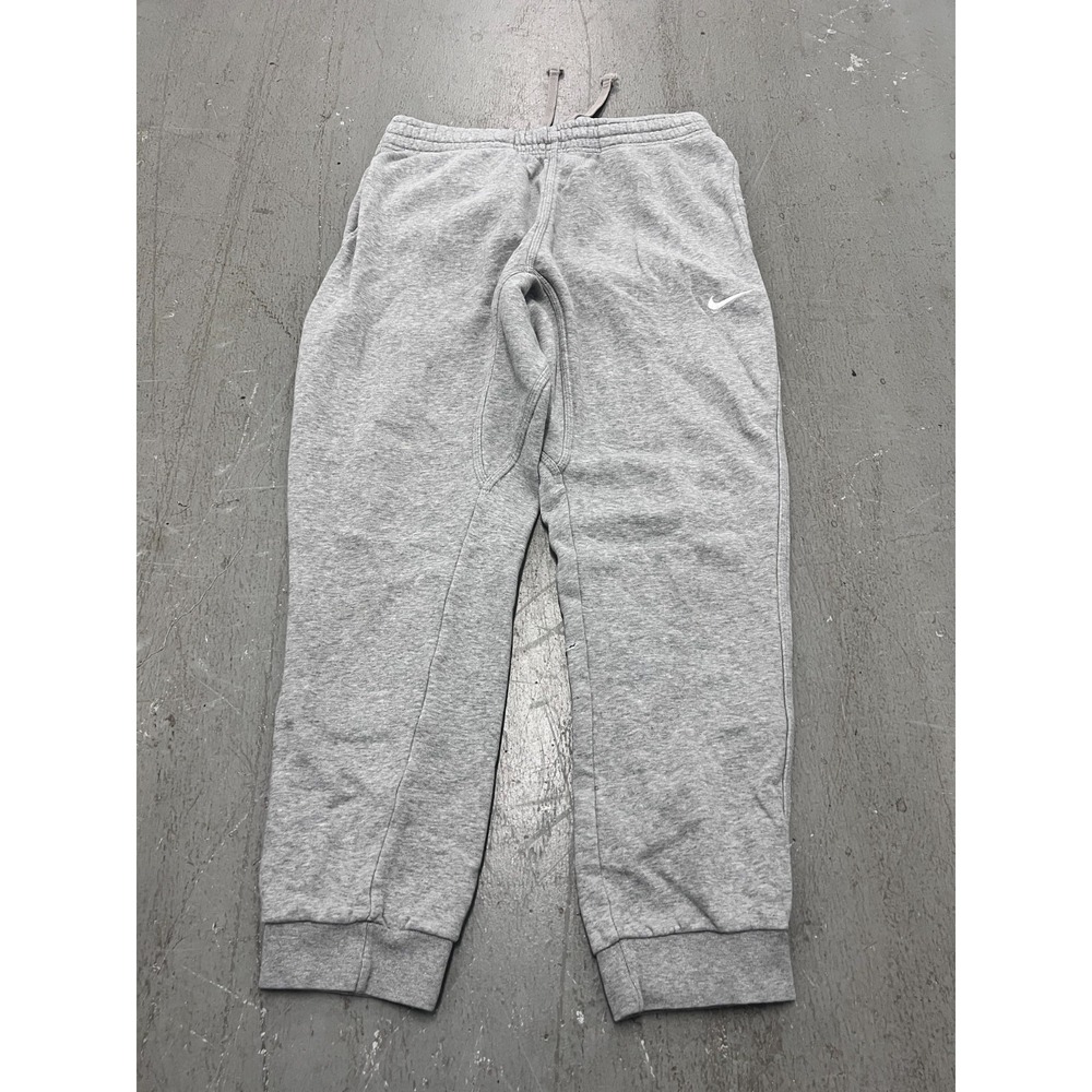 Nike Sweatpants Men's Large Heather Gray Logo Fleece Lined Tapered Leg Running